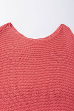 Load image into Gallery viewer, Red Clay Solid Loose Knit Short Dolman Sleeve Sweater - Fashion Queen -  22
