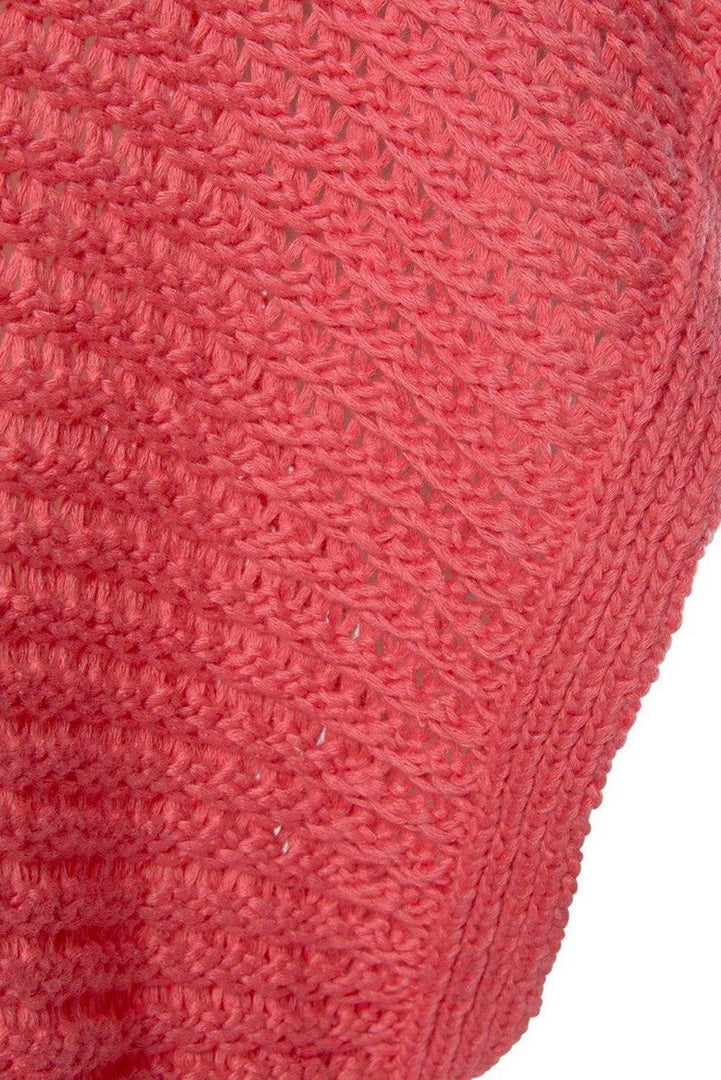 Red Clay Solid Loose Knit Short Dolman Sleeve Sweater - Fashion Queen -  23