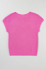 Load image into Gallery viewer, Red Clay Solid Loose Knit Short Dolman Sleeve Sweater - Fashion Queen -  26
