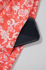 Load image into Gallery viewer, Red Floral Print Tasseled Tied Sleeve Empire Waist Maxi Dress - Fashion Queen -  10
