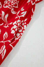 Load image into Gallery viewer, Red Floral Printed Spaghetti Strap Empire Waist Maxi Dress - Fashion Queen -  19
