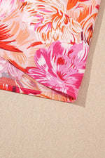Load image into Gallery viewer, Red Floral Spaghetti Strap Surplice Neck Shirred Waist Mini Dress - Fashion Queen -  13
