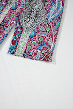 Load image into Gallery viewer, Red Paisley Print Open Front Kimono - Fashion Queen -  10
