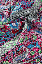 Load image into Gallery viewer, Red Paisley Print Open Front Kimono - Fashion Queen -  12
