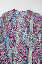 Load image into Gallery viewer, Red Paisley Print Open Front Kimono - Fashion Queen -  9

