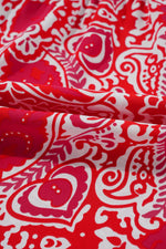 Load image into Gallery viewer, Red Paisley Print Side Slit Puff Sleeve High Waist Maxi Dress - Fashion Queen -  16
