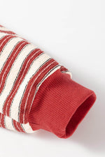Load image into Gallery viewer, Red Stripe Buttoned V Neck Collared Drop Shoulder Top - Fashion Queen -  13
