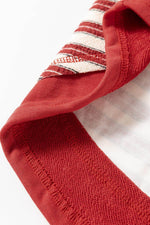 Load image into Gallery viewer, Red Stripe Buttoned V Neck Collared Drop Shoulder Top - Fashion Queen -  17

