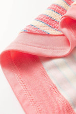 Load image into Gallery viewer, Red Stripe Buttoned V Neck Collared Drop Shoulder Top - Fashion Queen -  25
