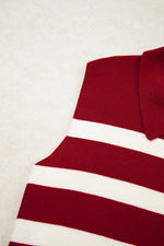 Load image into Gallery viewer, Red Stripe Collared Split Neck Sweater Vest - Fashion Queen -  9
