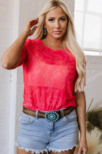 Load image into Gallery viewer, Red Western Girls Mesh T Shirt - Fashion Queen -  16
