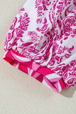 Load image into Gallery viewer, Rose Bohemian Print Puff Sleeve Tied V Neck Flared Mini Dress - Fashion Queen -  18
