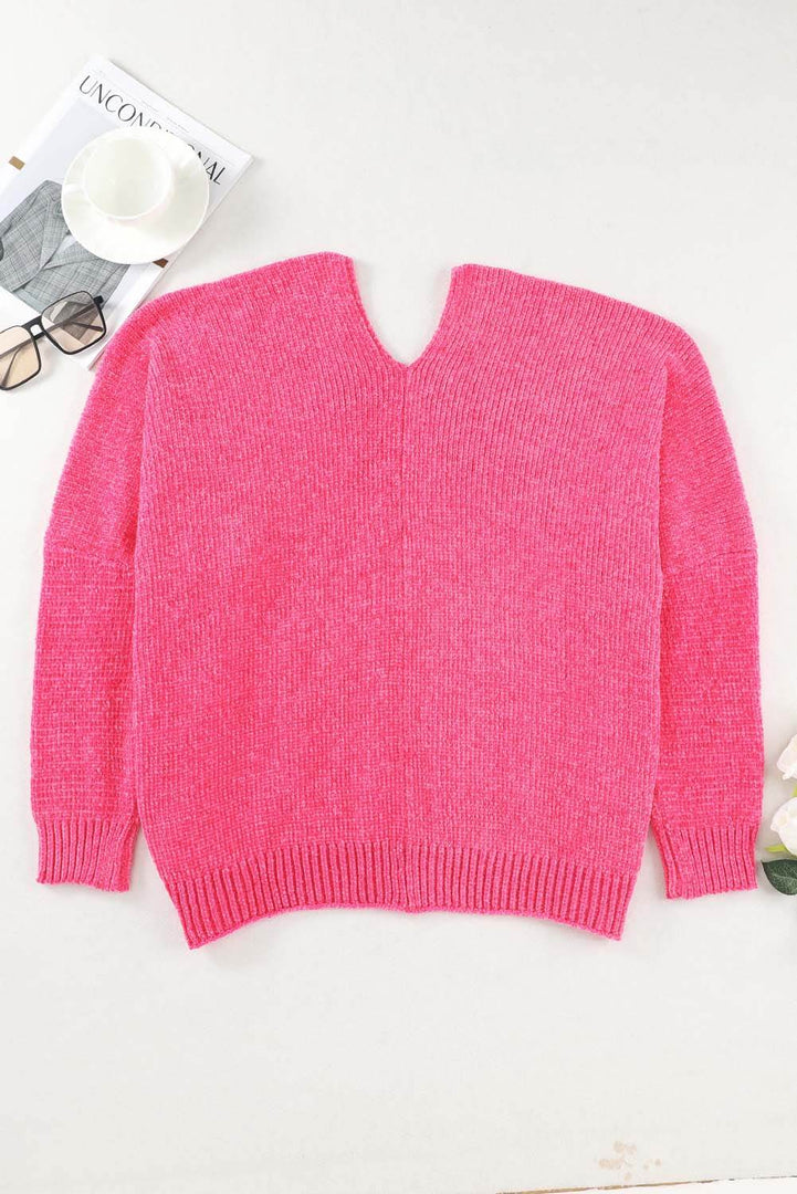 Rose Buttons Front Pocketed Sweater Cardigan - Fashion Queen -  11