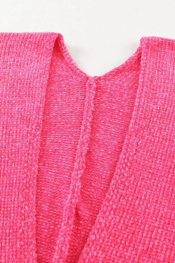 Rose Buttons Front Pocketed Sweater Cardigan - Fashion Queen -  12
