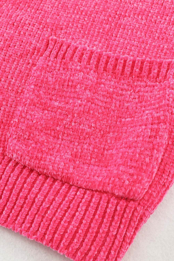 Rose Buttons Front Pocketed Sweater Cardigan - Fashion Queen -  14