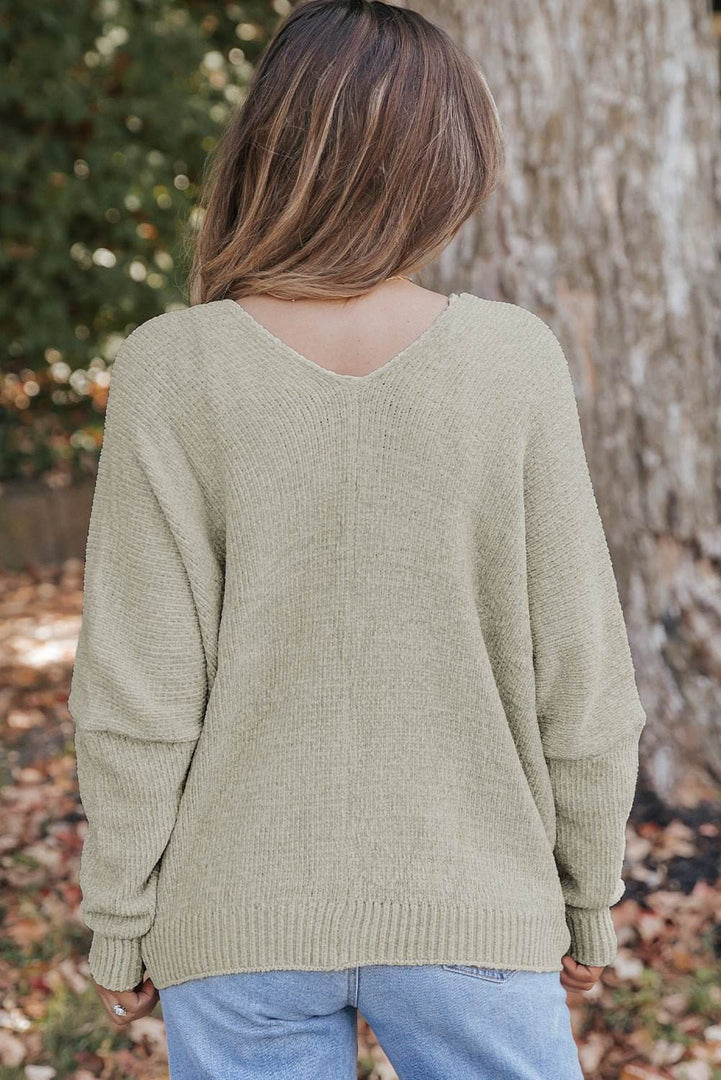 Rose Buttons Front Pocketed Sweater Cardigan - Fashion Queen -  17