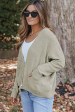 Load image into Gallery viewer, Rose Buttons Front Pocketed Sweater Cardigan - Fashion Queen -  18
