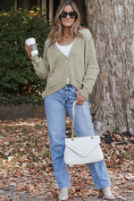 Load image into Gallery viewer, Rose Buttons Front Pocketed Sweater Cardigan - Fashion Queen -  22
