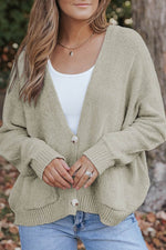 Load image into Gallery viewer, Rose Buttons Front Pocketed Sweater Cardigan - Fashion Queen -  23
