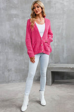 Load image into Gallery viewer, Rose Buttons Front Pocketed Sweater Cardigan - Fashion Queen -  7
