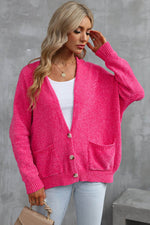 Load image into Gallery viewer, Rose Buttons Front Pocketed Sweater Cardigan - Fashion Queen -  9
