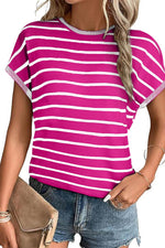 Load image into Gallery viewer, Rose Knitted Bat Sleeve T Shirt - Fashion Queen -  13
