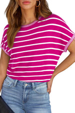 Load image into Gallery viewer, Rose Knitted Bat Sleeve T Shirt - Fashion Queen -  14
