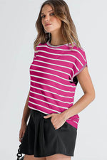 Load image into Gallery viewer, Rose Knitted Bat Sleeve T Shirt - Fashion Queen -  2
