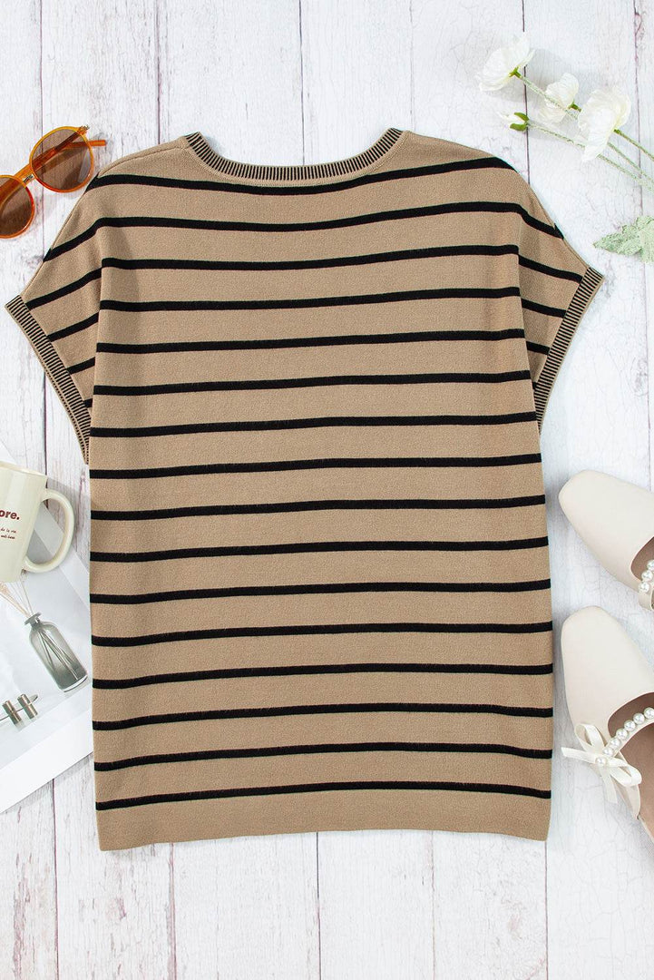 Rose Knitted Bat Sleeve T Shirt - Fashion Queen -  20