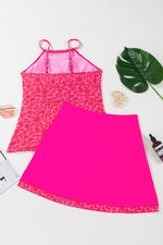 Load image into Gallery viewer, Rose Leopard Drawstring Side Tankini 2pcs Swimsuit - Fashion Queen -  10
