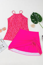 Load image into Gallery viewer, Rose Leopard Drawstring Side Tankini 2pcs Swimsuit - Fashion Queen -  9
