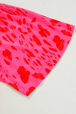 Load image into Gallery viewer, Rose Leopard Frilly V Neck Short Sleeve Blouse - Fashion Queen -  11
