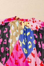 Load image into Gallery viewer, Rose Leopard Print Short Sleeve Tiered Ruffle Mini Dress - Fashion Queen -  15
