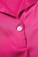 Load image into Gallery viewer, Rose Red Buttoned Collar Shift T-shirt Mini Dress - Fashion Queen -  8
