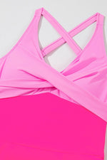 Load image into Gallery viewer, Rose Red Crisscross Straps Tie Back Flared One Piece Swimsuit - Fashion Queen -  16
