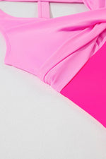 Load image into Gallery viewer, Rose Red Crisscross Straps Tie Back Flared One Piece Swimsuit - Fashion Queen -  17
