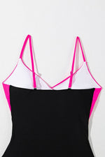 Load image into Gallery viewer, Rose Red Crossover Colorblock Cutout One Piece Swimsuit - Fashion Queen -  24
