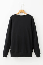 Load image into Gallery viewer, Rose Red Drop Shoulder Crisscross Stitching Pocketed Loose Sweatshirt - Fashion Queen -  18
