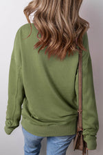 Load image into Gallery viewer, Rose Red Drop Shoulder Crisscross Stitching Pocketed Loose Sweatshirt - Fashion Queen -  8
