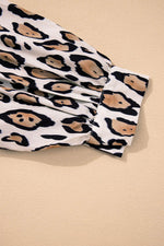 Load image into Gallery viewer, Rose Red Oversized Leopard Print Balloon Sleeve Casual Shirt - Fashion Queen -  22

