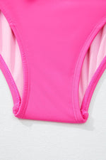 Load image into Gallery viewer, Rose Red Square Neck Knotted Shoulder Open Back One Piece Swimsuit - Fashion Queen -  13

