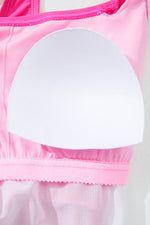Load image into Gallery viewer, Rose Red Square Neck Knotted Shoulder Open Back One Piece Swimsuit - Fashion Queen -  17
