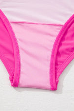 Load image into Gallery viewer, Rose Red Square Neck Knotted Shoulder Open Back One Piece Swimsuit - Fashion Queen -  18
