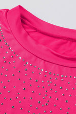 Load image into Gallery viewer, Rose Rhinestone Allover Round Neck Short Sleeve Bodysuit - Fashion Queen -  6
