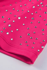 Load image into Gallery viewer, Rose Rhinestone Allover Round Neck Short Sleeve Bodysuit - Fashion Queen -  7
