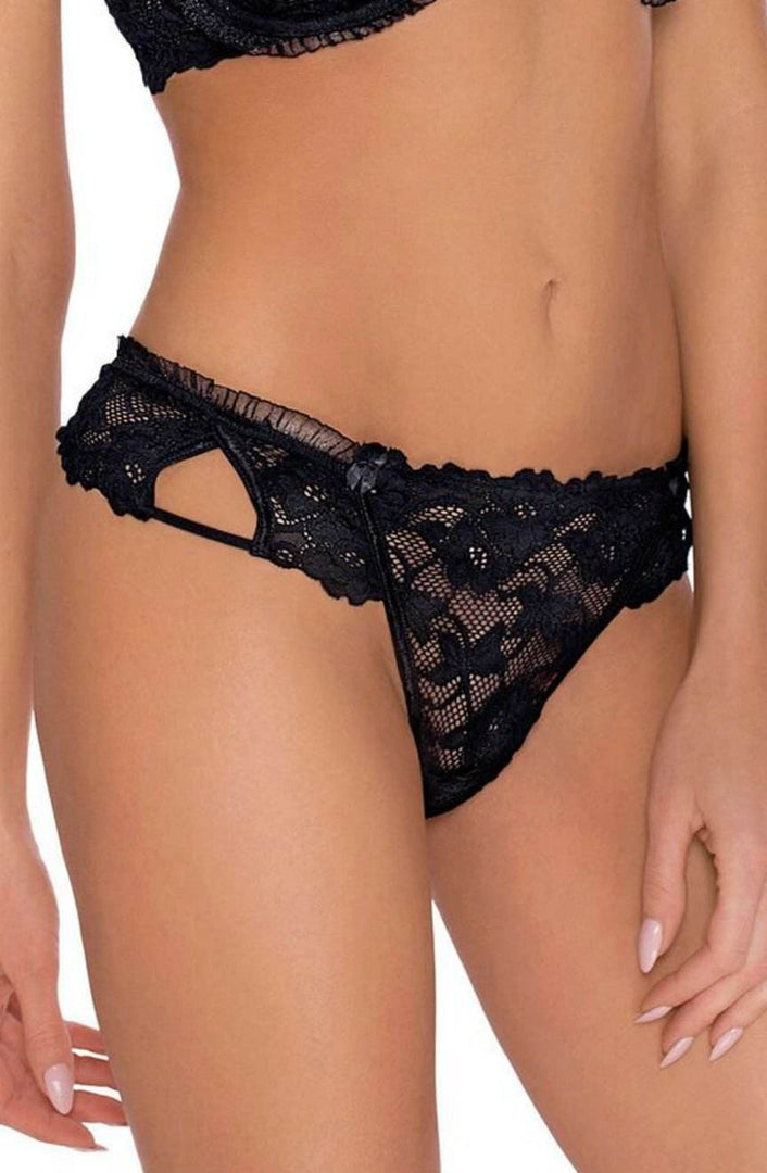 Roza Carmen Black Thong - Fashion Queen -  1