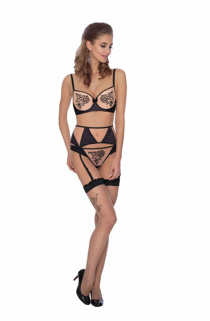 Roza Mehendi Push Up Bra Black - Fashion Queen -  1