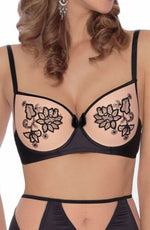Load image into Gallery viewer, Roza Mehendi Push Up Bra Black - Fashion Queen -  2
