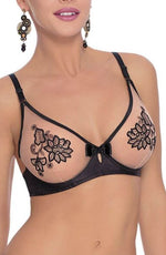 Load image into Gallery viewer, Roza Mehendi Soft Cup Bra Black - Fashion Queen -  2
