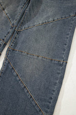 Load image into Gallery viewer, Sail Blue Exposed Stitching Loose Straight High Waist Jeans - Fashion Queen -  10
